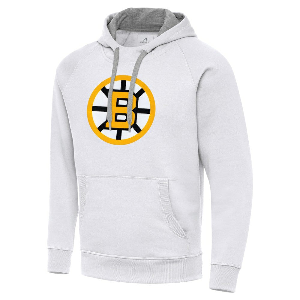 Boston Bruins Antigua Victory Pullover Hoodie - White Hoodies