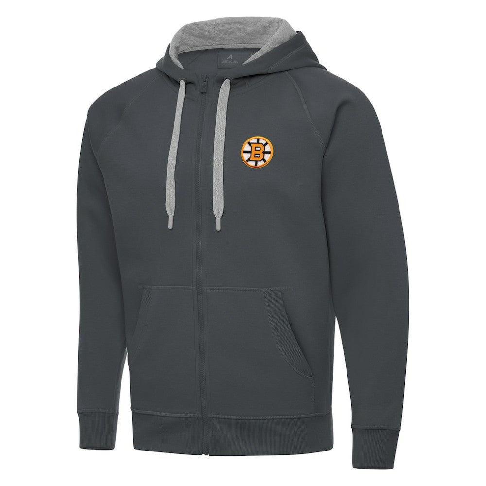 Boston Bruins Antigua Victory Full-Zip Hoodie - Charcoal Hoodies