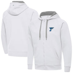 St. Louis Blues Antigua Victory Full-Zip Hoodie - White Hoodies