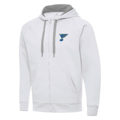 St. Louis Blues Antigua Victory Full-Zip Hoodie - White Hoodies