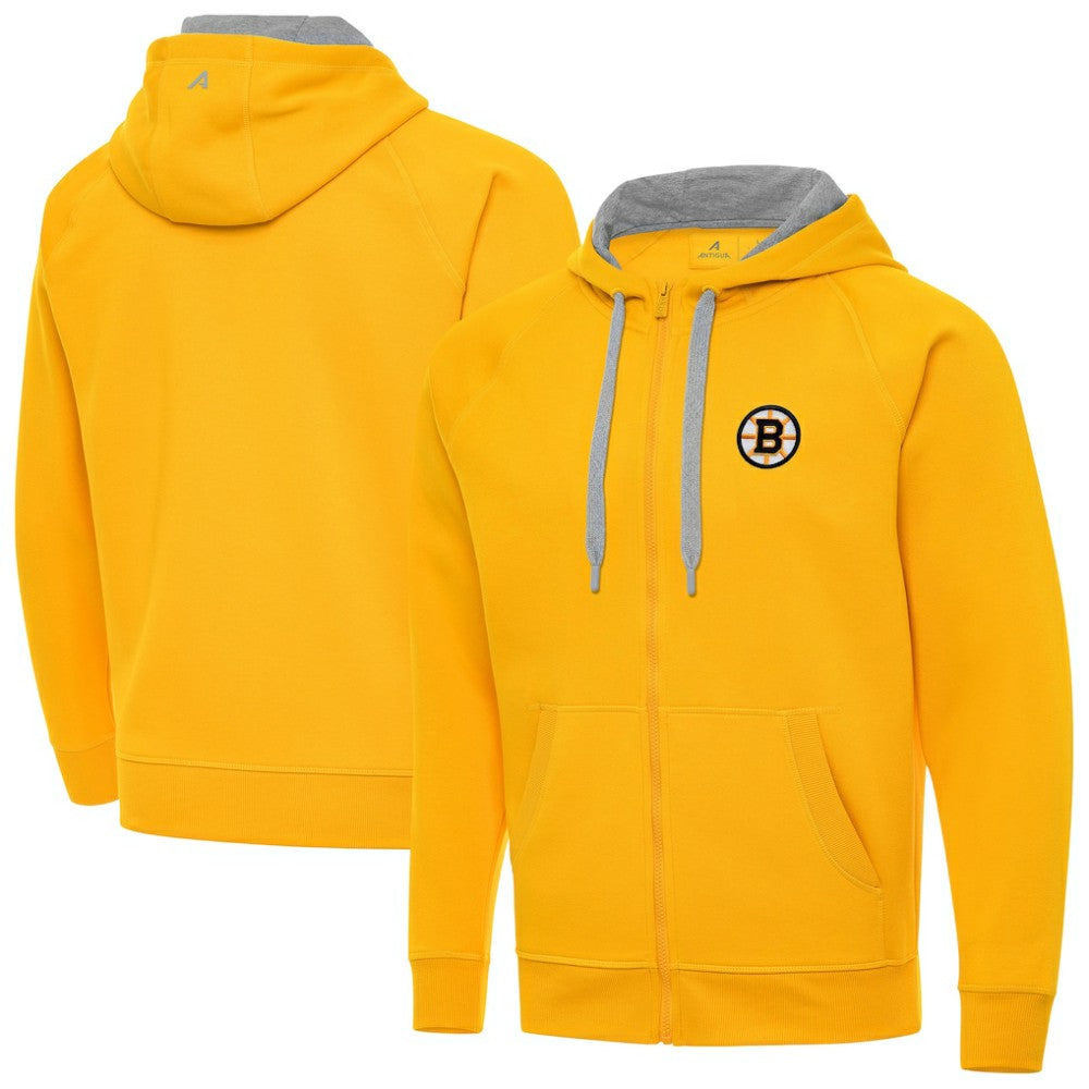 Boston Bruins Antigua Victory Full-Zip Hoodie - Gold Hoodies
