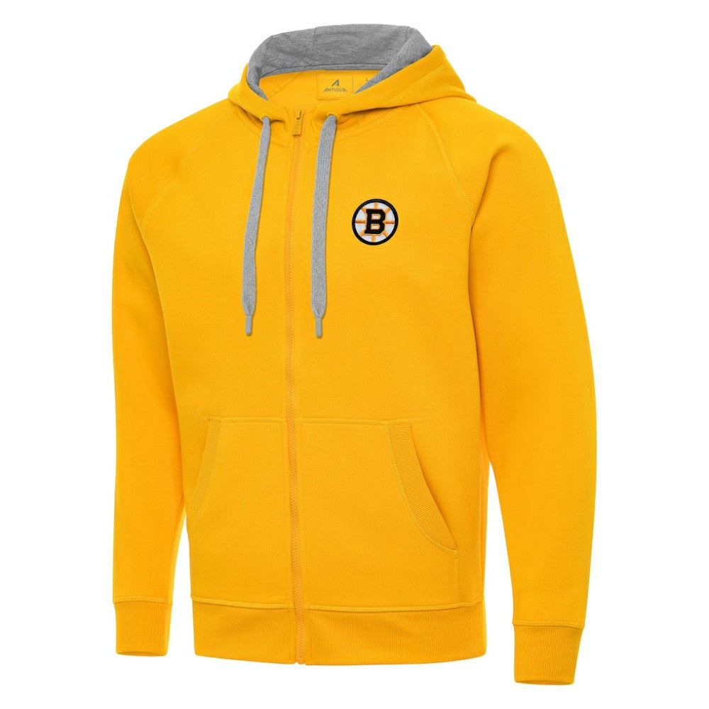 Boston Bruins Antigua Victory Full-Zip Hoodie - Gold Hoodies