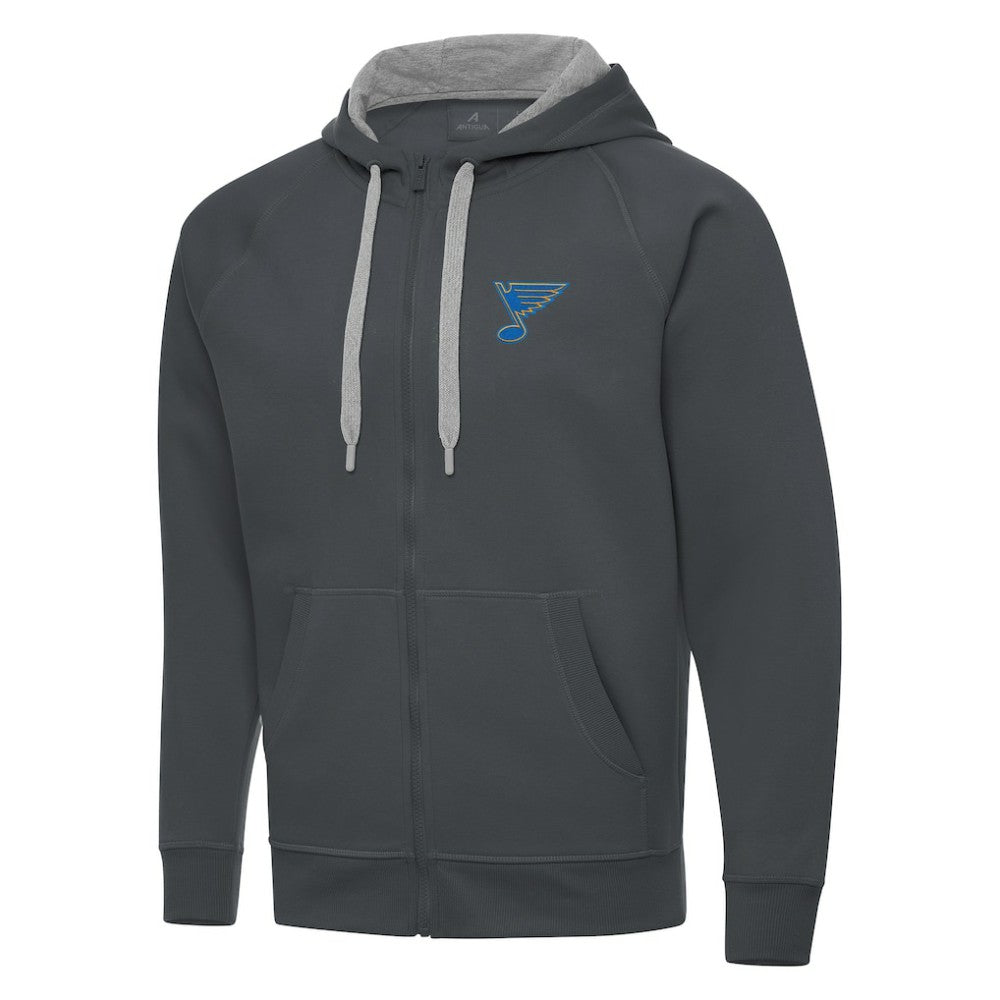 St. Louis Blues Antigua Victory Full-Zip Hoodie - Charcoal Hoodies