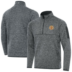 Boston Bruins Antigua Fortune Quarter-Zip Pullover Jacket - Heather Black Pullover