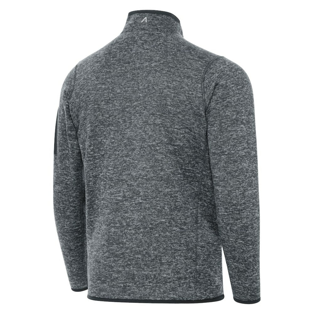 Boston Bruins Antigua Fortune Quarter-Zip Pullover Jacket - Heather Black Pullover