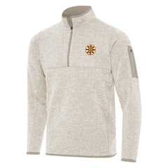 Boston Bruins Antigua Fortune Quarter-Zip Pullover Jacket - Oatmeal Pullover