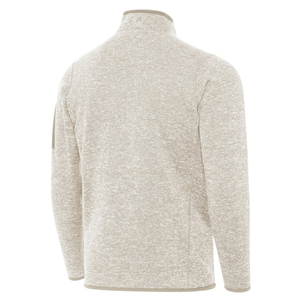 Boston Bruins Antigua Fortune Quarter-Zip Pullover Jacket - Oatmeal Pullover