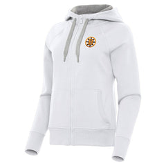 Boston Bruins Antigua Women's Victory Full-Zip Hoodie - White Hoodies