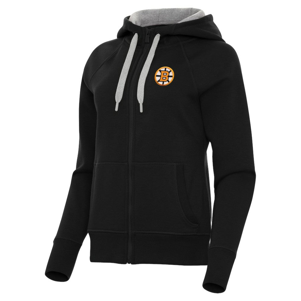 Boston Bruins Antigua Women's Victory Full-Zip Hoodie - Black Hoodies