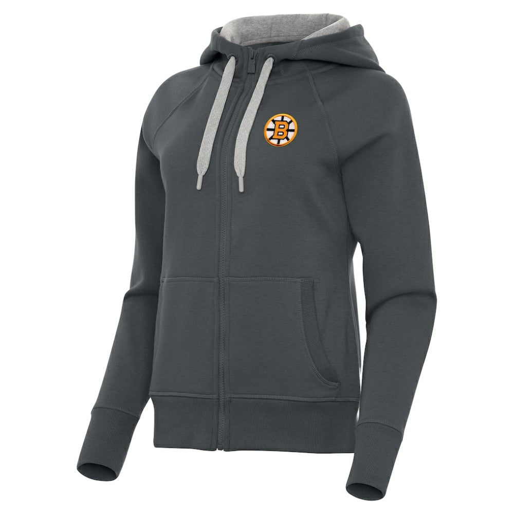 Boston Bruins Antigua Women's Victory Full-Zip Hoodie - Charcoal Hoodies