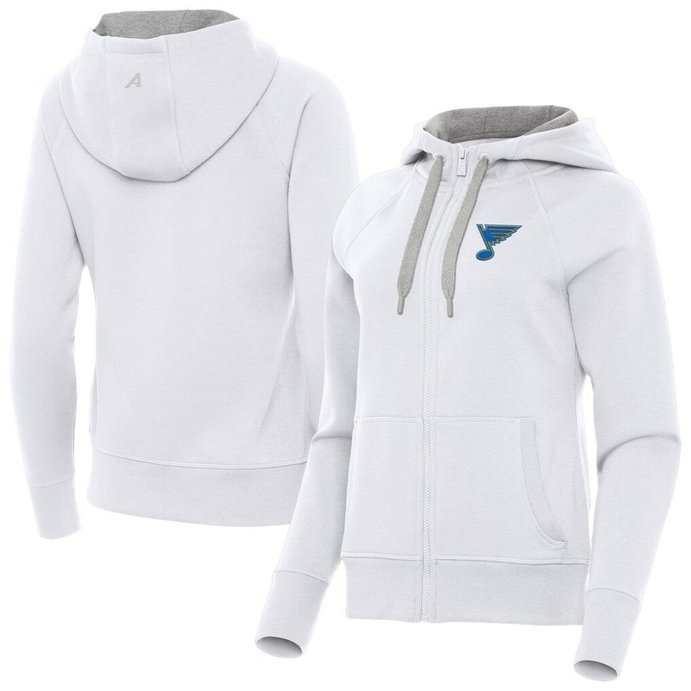St. Louis Blues Antigua Women's Victory Full-Zip Hoodie - White Hoodies