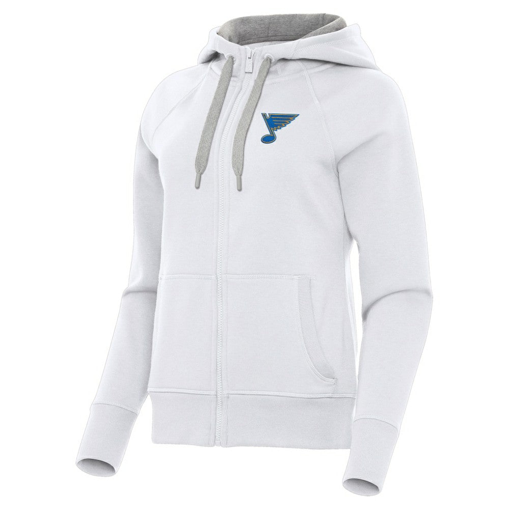 St. Louis Blues Antigua Women's Victory Full-Zip Hoodie - White Hoodies