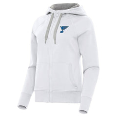 St. Louis Blues Antigua Women's Victory Full-Zip Hoodie - White Hoodies