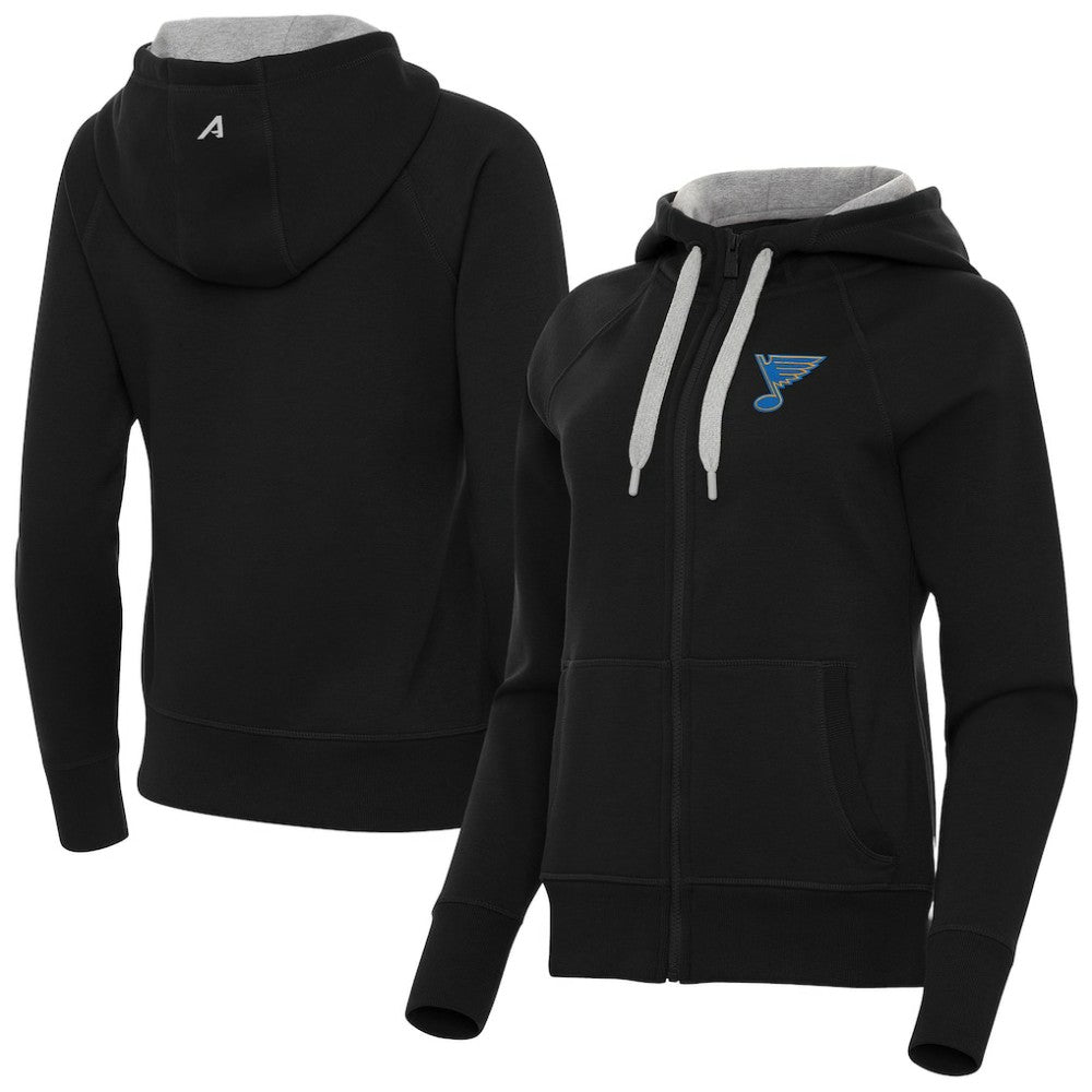 St. Louis Blues Antigua Women's Victory Full-Zip Hoodie - Black Hoodies