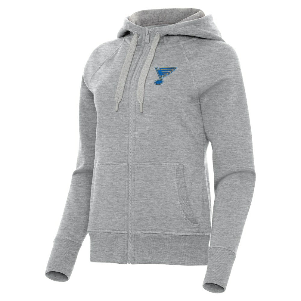 St. Louis Blues Antigua Women's Victory Full-Zip Hoodie - Heather Gray Hoodies