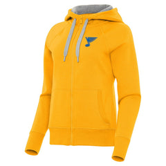 St. Louis Blues Antigua Women's Victory Full-Zip Hoodie - Gold Hoodies