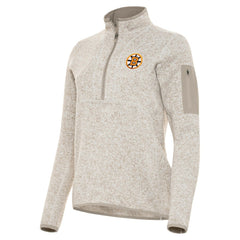 Boston Bruins Antigua Women's Fortune Half-Zip Pullover - Oatmeal Pullover