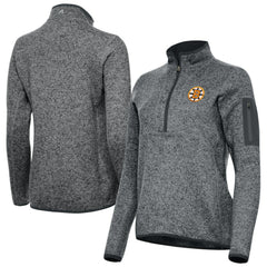 Boston Bruins Antigua Women's Fortune Half-Zip Pullover - Heather Black Pullover