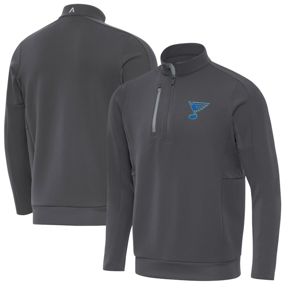 St. Louis Blues Antigua Generation Quarter-Zip Pullover Top - Pewter Pullover