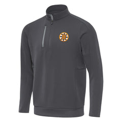 Boston Bruins Antigua Generation Quarter-Zip Pullover Top - Pewter Pullover