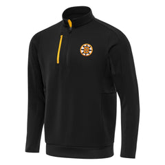 Boston Bruins Antigua Generation Quarter-Zip Pullover Top - Black Pullover