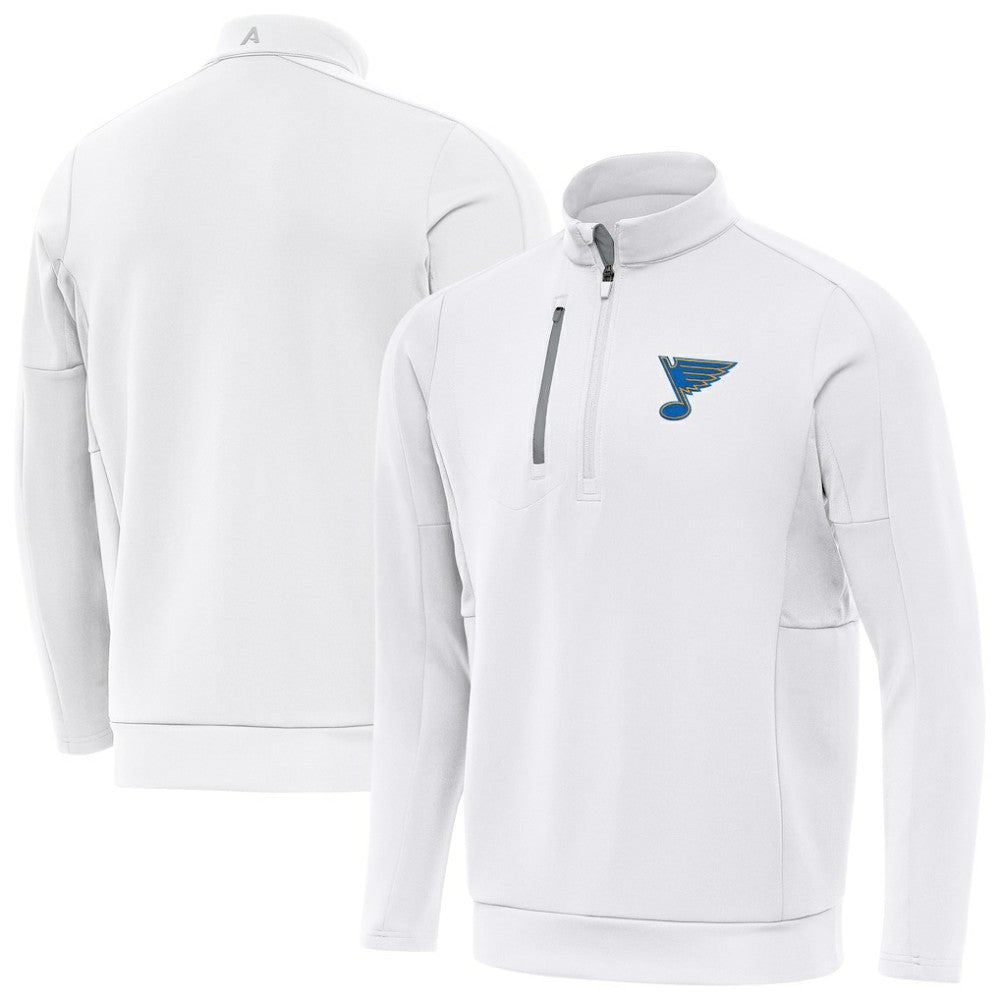St. Louis Blues Antigua Generation Quarter-Zip Pullover Top - White Pullover