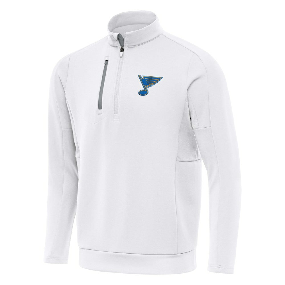 St. Louis Blues Antigua Generation Quarter-Zip Pullover Top - White Pullover