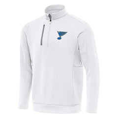 St. Louis Blues Antigua Generation Quarter-Zip Pullover Top - White Pullover