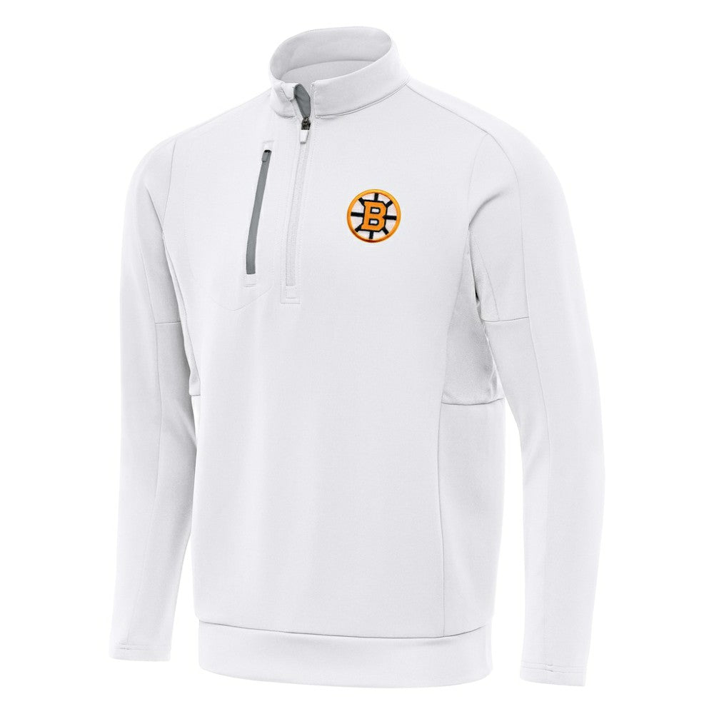 Boston Bruins Antigua Generation Quarter-Zip Pullover Top - White Pullover