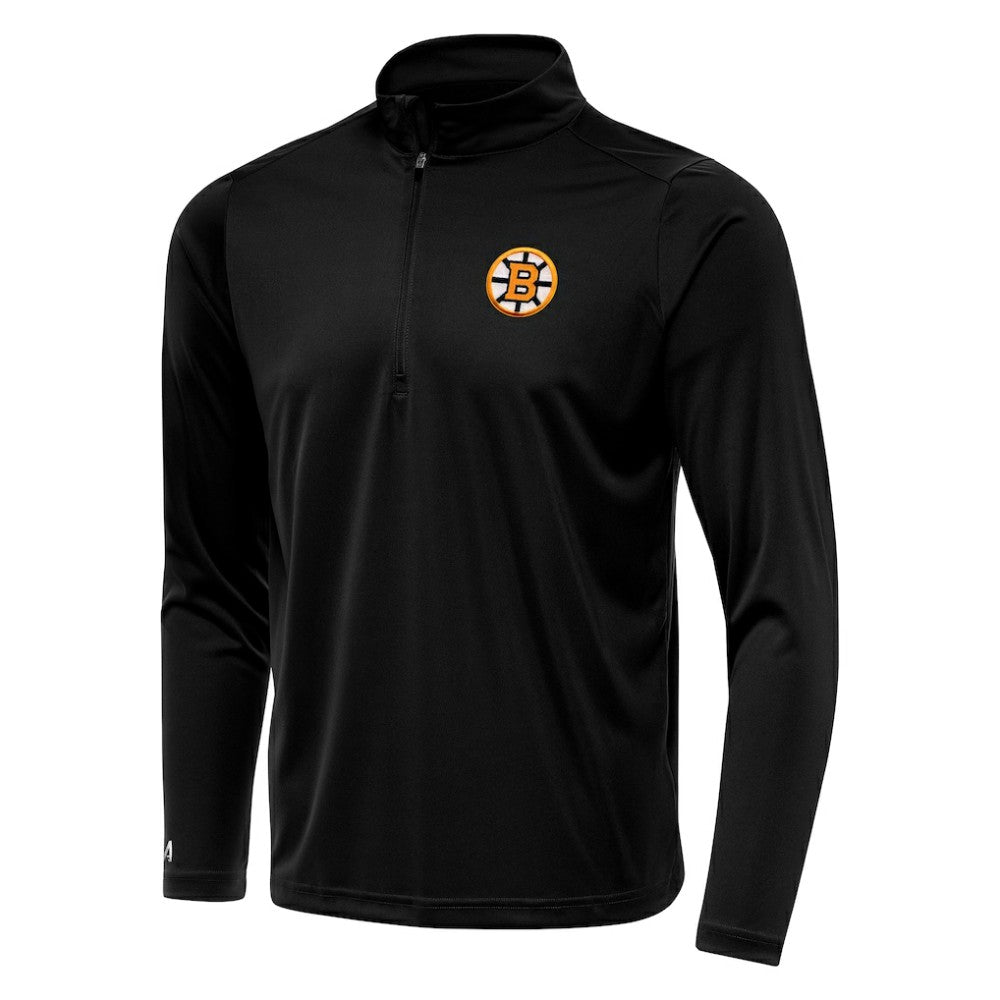 Boston Bruins Antigua Tribute Lightweight Quarter-Zip Pullover - Black Pullover