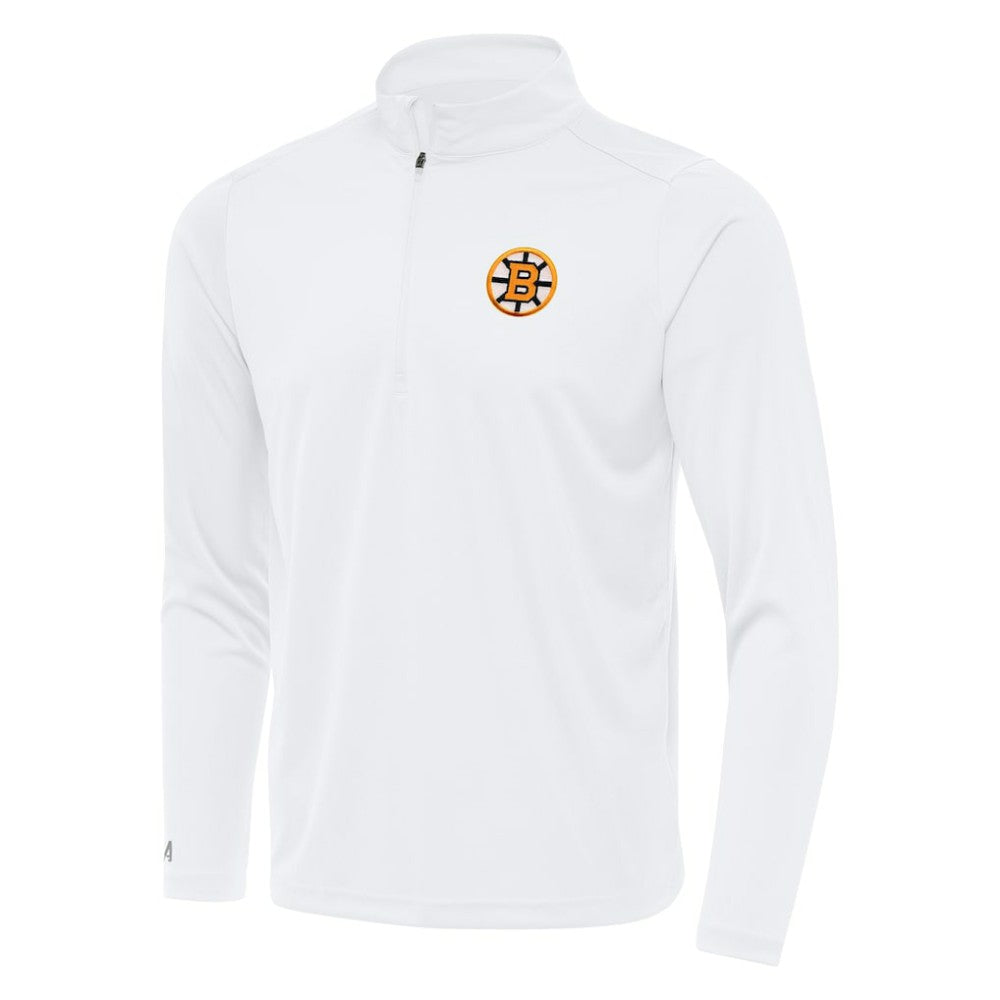 Boston Bruins Antigua Tribute Lightweight Quarter-Zip Pullover - White Pullover