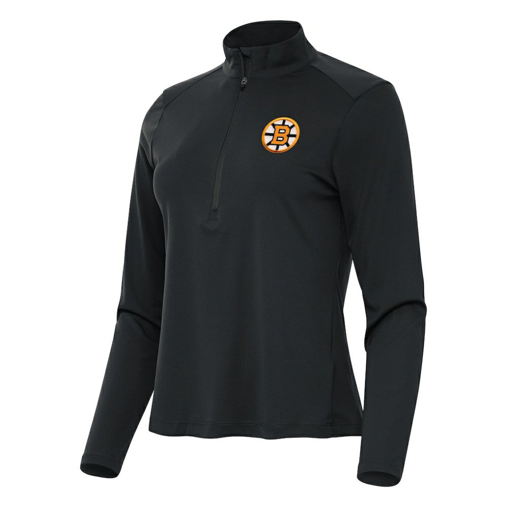 Boston Bruins Antigua Women's Tribute Half-Zip Pullover - Gray Pullover