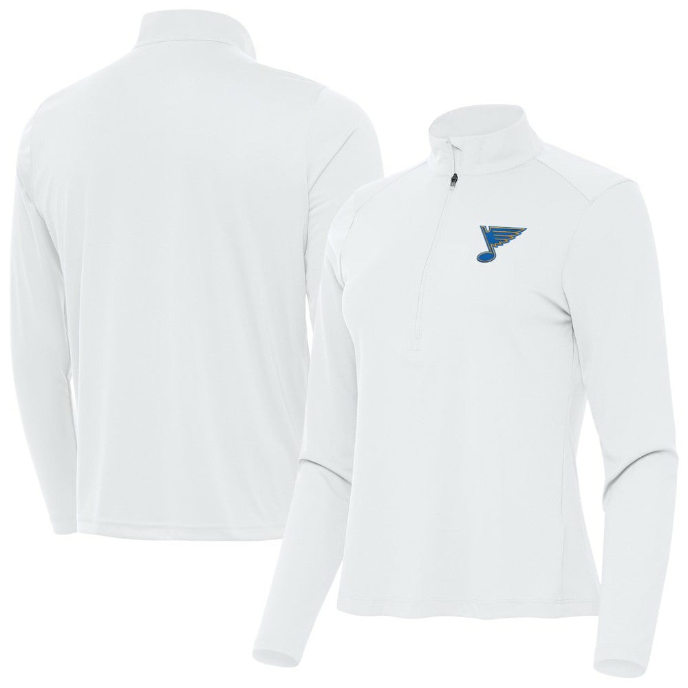 St. Louis Blues Antigua Women's Tribute Half-Zip Pullover - White Pullover