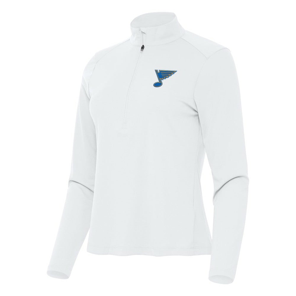 St. Louis Blues Antigua Women's Tribute Half-Zip Pullover - White Pullover