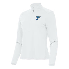 St. Louis Blues Antigua Women's Tribute Half-Zip Pullover - White Pullover
