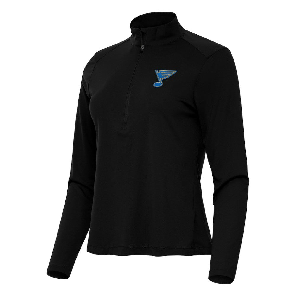 St. Louis Blues Antigua Women's Tribute Half-Zip Pullover - Black Pullover
