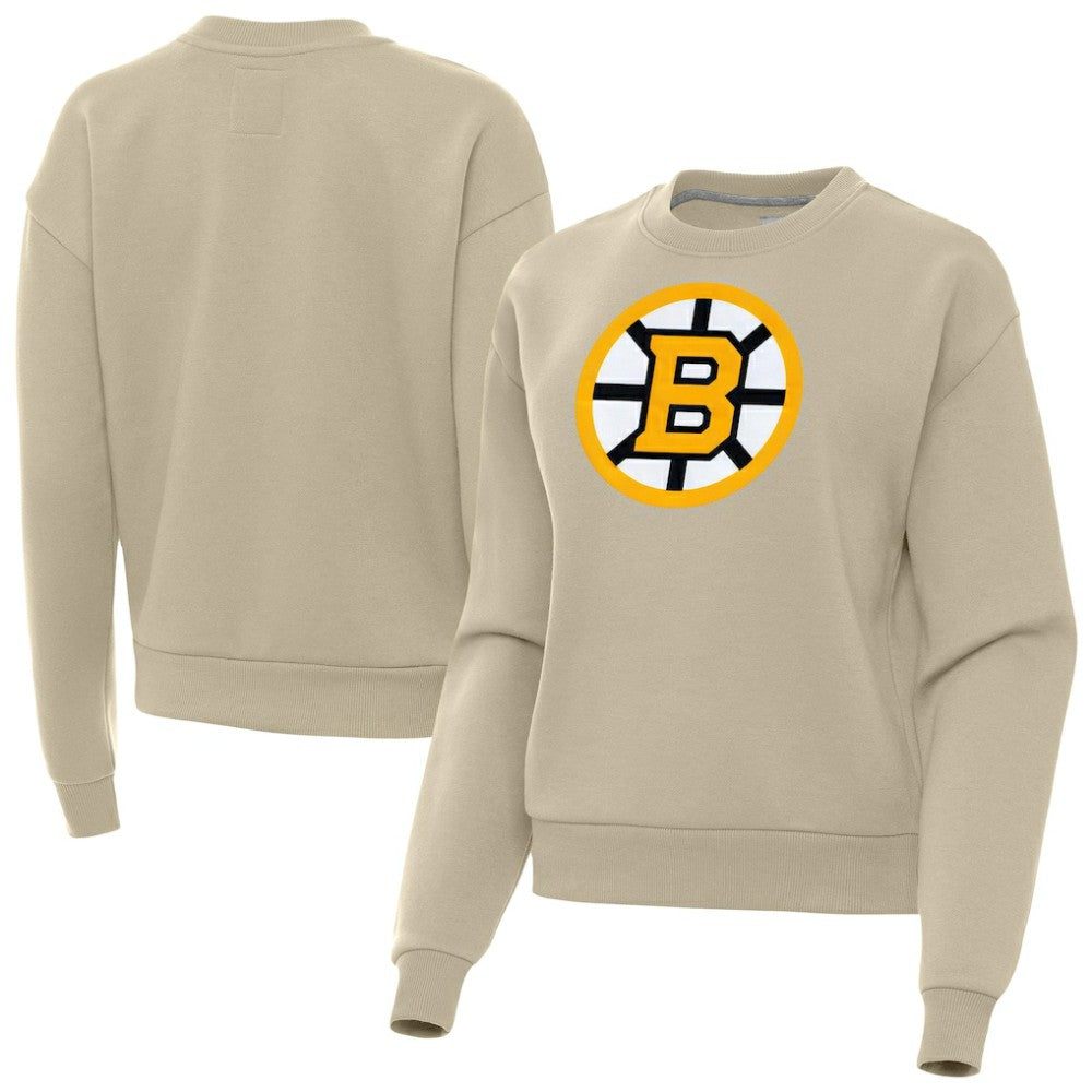 Boston Bruins Antigua Women's Victory Pullover Sweatshirt - Khaki Sweatshirts