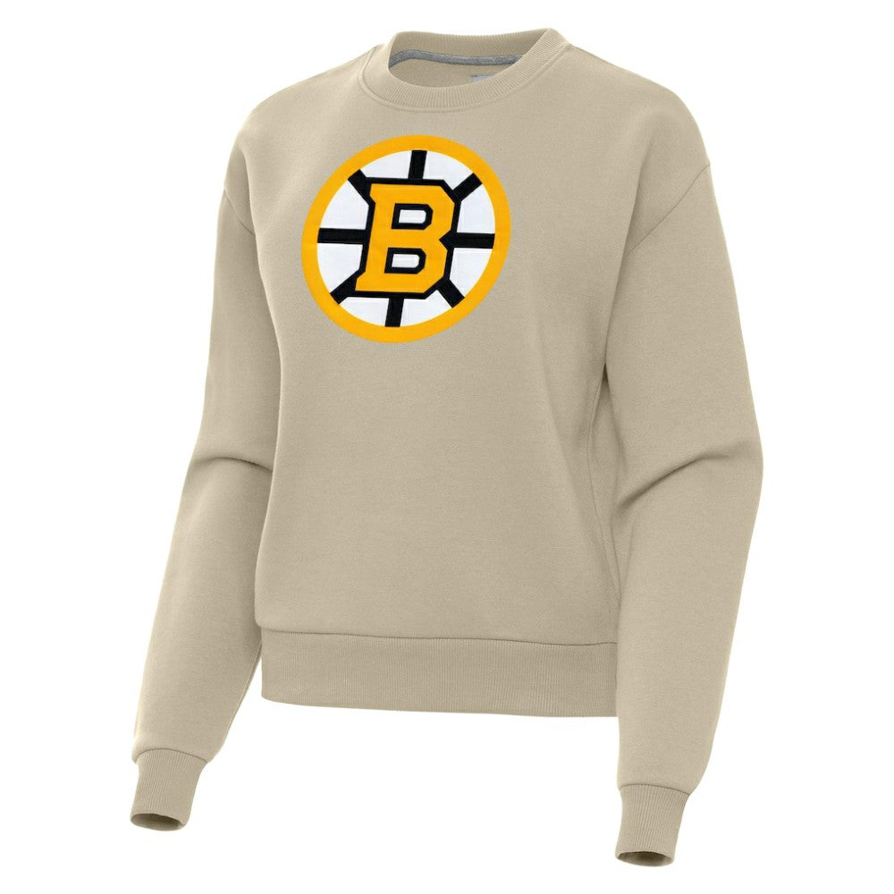 Boston Bruins Antigua Women's Victory Pullover Sweatshirt - Khaki Sweatshirts