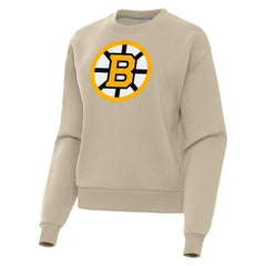 Boston Bruins Antigua Women's Victory Pullover Sweatshirt - Khaki Sweatshirts