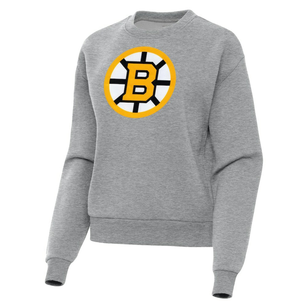 Boston Bruins Antigua Women's Victory Pullover Sweatshirt - Heather Gray Sweatshirts