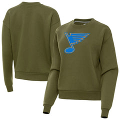 St. Louis Blues Antigua Women's Victory Pullover Sweatshirt - Olive Sweatshirts