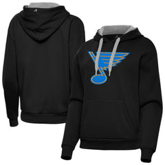 St. Louis Blues Antigua Women's Victory Pullover Hoodie - Black Hoodies
