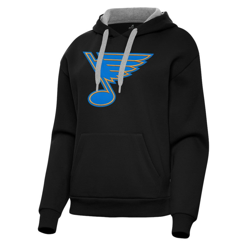 St. Louis Blues Antigua Women's Victory Pullover Hoodie - Black Hoodies