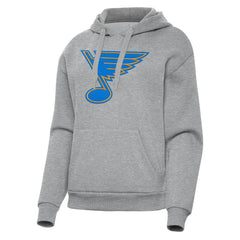 St. Louis Blues Antigua Women's Victory Pullover Hoodie - Heather Gray Hoodies