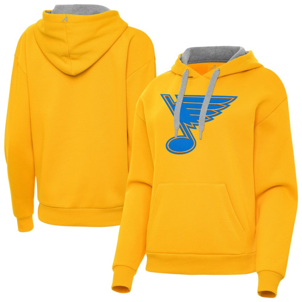 St. Louis Blues Antigua Women's Victory Pullover Hoodie - Gold Hoodies