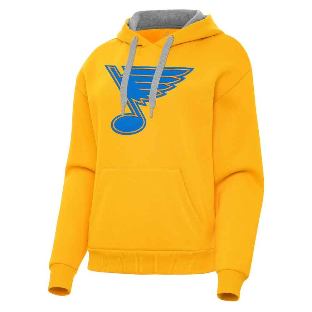 St. Louis Blues Antigua Women's Victory Pullover Hoodie - Gold Hoodies