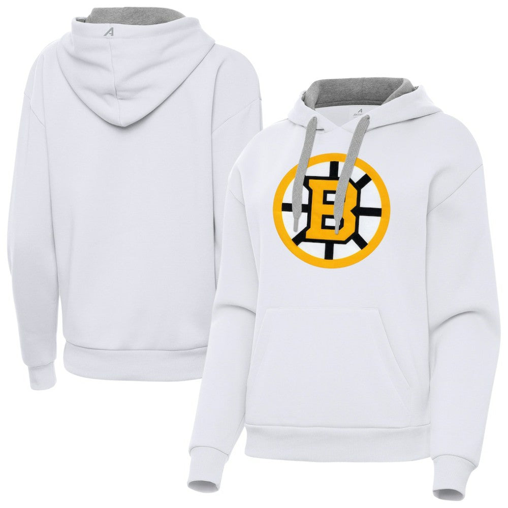 Boston Bruins Antigua Women's Victory Pullover Hoodie - White Hoodies
