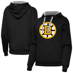 Boston Bruins Antigua Women's Victory Pullover Hoodie - Black Hoodies