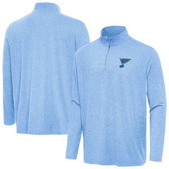 St. Louis Blues Antigua Hunk Lightweight Quarter-Zip Pullover - Heather Blue Pullover