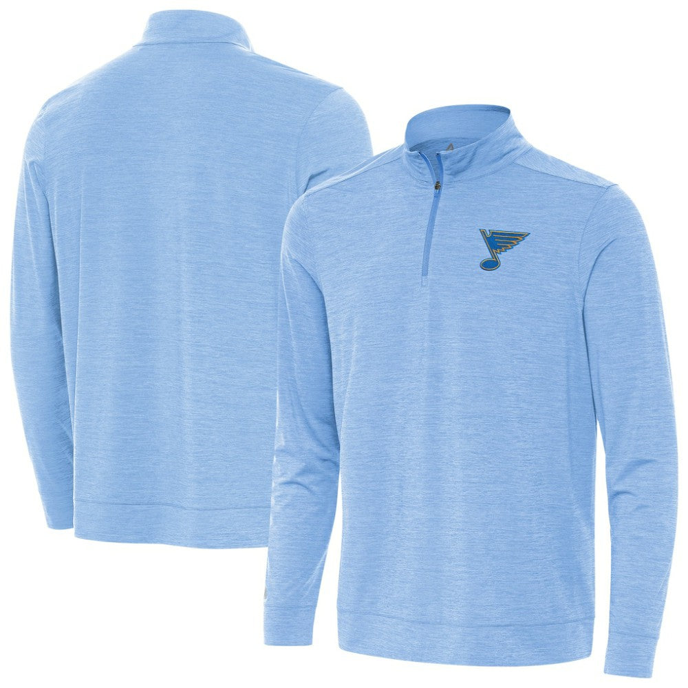 St. Louis Blues Antigua Bright Quarter-Zip Pullover - Heather Blue Pullover